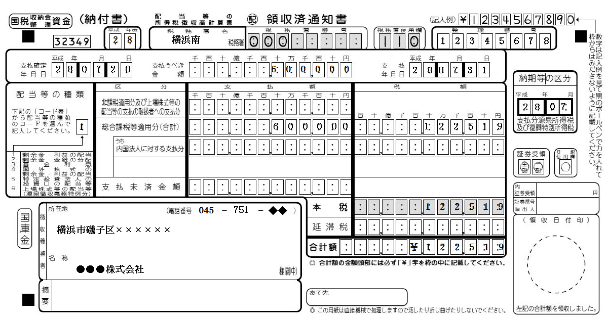 納付書